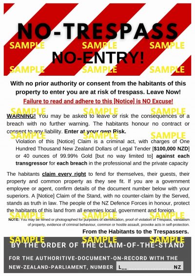door NO TRESPASS - SAMPLE